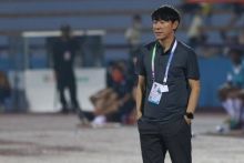 Potret Shin Tae Yong saat pertandingan Timnas Vs Vietnam/bola.net