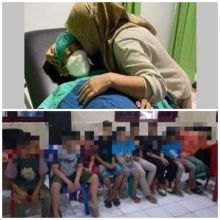 Atas: Potret Korban saat dinyatakan meninggal di RSUP Prof RD Kandou di Kota Manado, Bawah: Potret 9 orang anak MTs Negeri 1 Kota Kotamobagu yang di duga sebagai Pelaku/Riau24