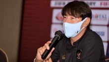 Potret Pelatih Timnas Shin Tae-yong pada saat Konferensi Pers/cnnindonesia.com