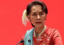Penasihat Negara Myanmar Aung San Suu Kyi menghadiri Invest Myanmar di Naypyitaw, Myanmar, pada 28 Januari 2019