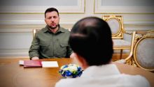 Pertemuan antara Presiden Rusia Volodymyr Zelensky dengan Presiden RI Joko Widodo. Sumber: CNN Indonesia