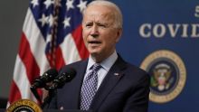 Potret Biden dalam salah satu Pidatonya di White House AS/liputan6.com