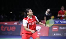 Foto : Komang Berusaha Unjuk Gigi Lawan Wakil Malaysia Goh Jin Wei