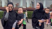 Zaskia menggendong ukasya di CFW