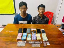 Dua tersangka beserta barang bukti