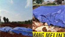 Satu Kontainer Bantuan Beras Presiden di Temukan Terbukur Tanah di Depok/tribunnews