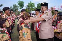 Bupati Siak Alfedri di Apel HUT Pramuka