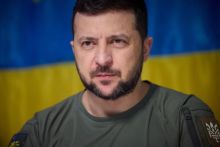 Zelenskyy mengatakan Ukraina 'mengambil kembali [tanahnya]' [File: Kantor Pers Presiden Ukraina via AP Photo]