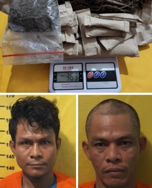 Kedua tersangka dan barang bukti