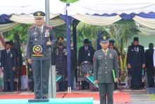 Upacara apel HUT TNI ke 77 di Makodim 0303 Bengkalis