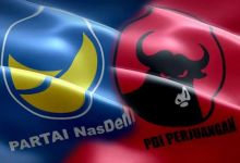 Bendera Nasdem dan PDIP. Sumber: Wahana News