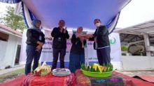 Eka Pravita Sari, Supervisor Waste Management Dept menyampaikan program kerja Bank Sampah Andalan lestari (BSAL) di hadapan manajemen dan karyawan PT Riau Andalan Pulp and Paper.
