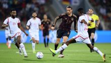Potret Pertandingan Sebelum Piala Dunia 2022 Qatar Antara Oman vs Jerman. (CNN Indonesia/Foto)