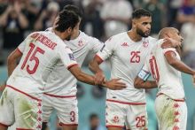 Potret Selebrasi Kemengan Tunisia Atas Prancis. (Bola.net/Foto)