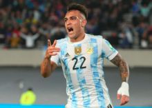 Potret Striket Timnas Argentina, Lautaro Martinez. (detik.com/Foto)