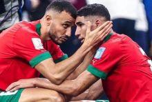 Potret Hakimi and Friend Usai Kalah dari Timnas Prancis di Semifinal Piala Dunia 2022 15 Desember 2022. (Abchannel.id/Foto)