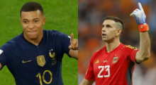 Kiper Argentina, Emiliano Martinez (kanan) telah mengkritik superstar Prancis Kylian Mbappe (kiri) /net