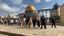 Potret Rombongan  Presiden Baru Israel di Al Aqsa. (Twitter/Foto)