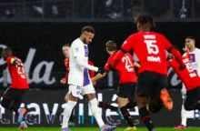Potret Laga Liga Prancis Rennes vs PSG. (Twitter/Foto)