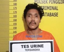 Tersangka AN saat ditangkap Unit Reskrim Polsek Pinggir