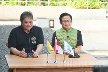 Potret Pertemuan Airlangga Hartanto dengan Cak Imin. (Twitter/Foto)