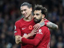 Potret Kebersamaan Darwin Nunez dan Moh Salah. (Liverpool Enco/Foto)