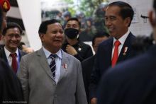 Potret Presiden Joko Widodo alias Jokowi dengan Menteri Pertahanan NAsional Prabowo Subianto. (Twitter/foto)