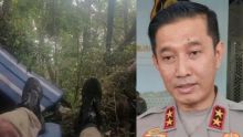 Kondisi Kapolda Jambi yang Terpaksa lakukan Pendaratan Darurat di Hutan Kerinci. (Tribun/Foto)