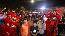 Bupati Kasmarni saat menghadiri acara Car Free Night