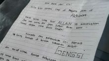 Surat Pelaku Mutilasi di Kaliurang