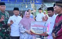 Bupati Kasmarni saat safari ramadhan di kecamatan Bengkalis