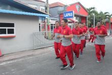 Olahraga bersama di Lapas IIa Bengkalis