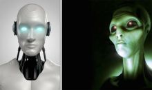 Ilustrasi AI dan Alien /Daily Express