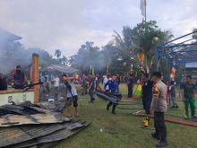 Kondisi rumah M yang ludes terbakar
