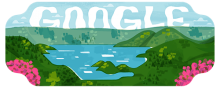 Ketika Danau Toba jadi Google Doodle Hari Ini. (Google/Foto)
