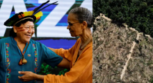 Menteri Lingkungan Brasil Marina Silva bertemu Davi Kopenawa, kepala Yanomami dan pemandangan daerah gundul /Reuters