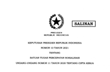 Klaim Ekonomi RI Menguat, Pemerintah Jalankan UU Cipta Kerja. (Dok.Sekretariat Kabinet)