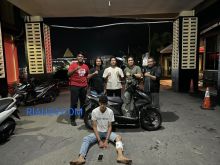 Tersangka DJ saat diamankan Tim Opsnal Satreskrim Polres Bengkalis