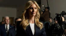 Ivanka Trump, putri mantan Presiden AS Donald Trump, berangkat setelah bersaksi dalam persidangan penipuan sipil Trump Organization, di Mahkamah Agung Negara Bagian New York di New York City pada 8 November 2023 /AFP