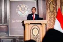 Di Georgetown University Jokowi Sentil Keegoisan Negara Maju. (kompas.com/Foto)