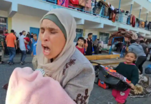 Situasi sekolah al-Fakhoora pasca serangan udara malam yang dilakukan Israel /Reuters