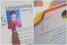 Penampakan ijazah Bryan Nicholas Octaviano sebelum dan sedudah dibakar oleh mantan kekasih Rebecca (Tangkapan layar X @Littel_Secret9)