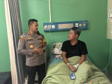 Aipda Sonny Gunawan saat dirawat di RSUD Mandau