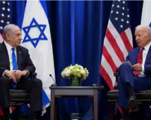 Gambar menunjukkan Perdana Menteri Israel Benjamin Netanyahu (kiri) dan Presiden AS Joe Biden (kanan) di sela-sela Sidang Umum PBB ke-78 di New York City, Amerika Serikat /Reuters