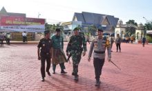 Forkopimda Bengkalis saat memimpin apel pengaman pleno kabupaten Bengkalis