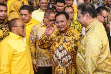 Ketum Gerindra Prabowo Subianto dan elite Golkar. Sumber: Antara Foto