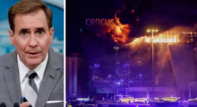 Layanan darurat Rusia dideplot di dalam tempat konser Crocus City Hall yang terbakar dan juru bicara Dewan Keamanan Nasional AS John Kirby /Reuters