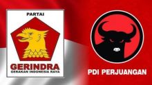 PDIP dan Gerindra. Sumber: Tribunnews.com