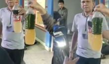 Polisi Amankan 5 Orang Buntut Puluhan Motor Mogok Akibat Kasus Bensin Oplosan di SPBU Bekasi. (Screenshot MediaIndonesia)