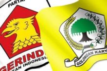 Bendera Golkar dan Gerindra. Sumber: Siwalima